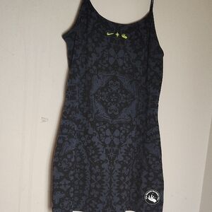 Nike Women's Black and Blue Recreation Club Tee